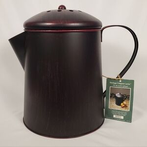 Countertop Compost Bin  Carrier Storage - Steel - Heritage style The Earthly Way